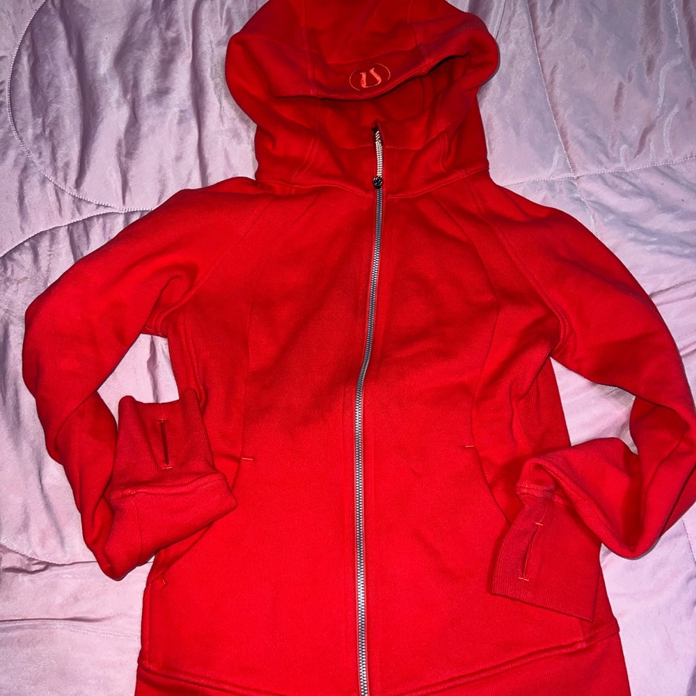 Lulu Lemon Scuba Full Zip Hoodie in Carnation Red